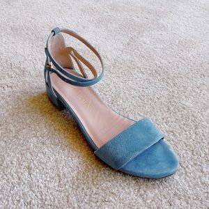 Stuart Weitzman blue suede sandals